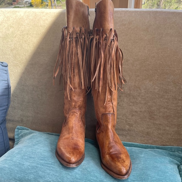 Bed Stu Brown Fringe Knee-High Boots - Picture 6 of 7